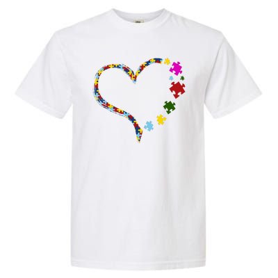 Autism Heart Puzzle Piece Garment-Dyed Heavyweight T-Shirt