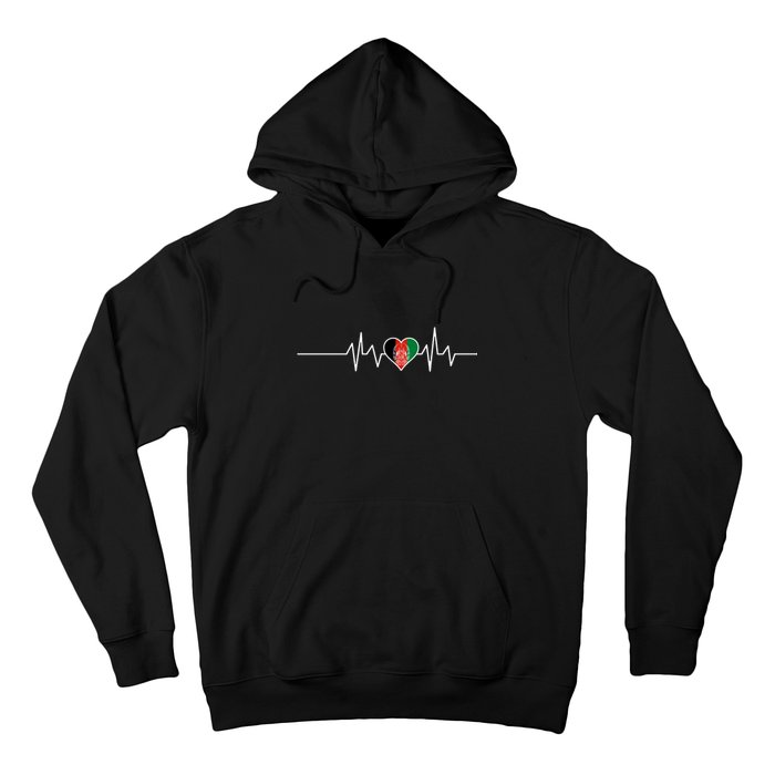 Afghanistan Heart Pulse Flag Hoodie