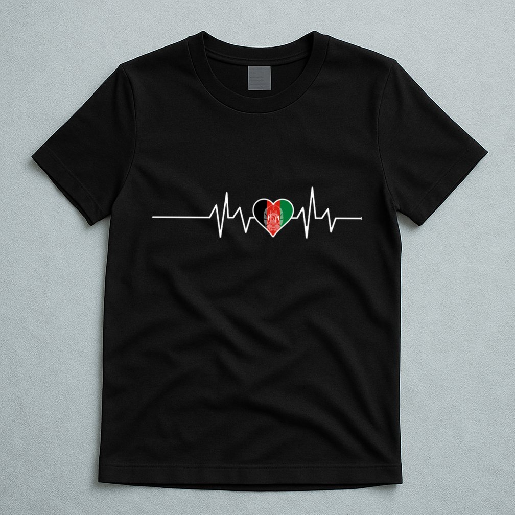 Afghanistan Heart Pulse Flag T-Shirt