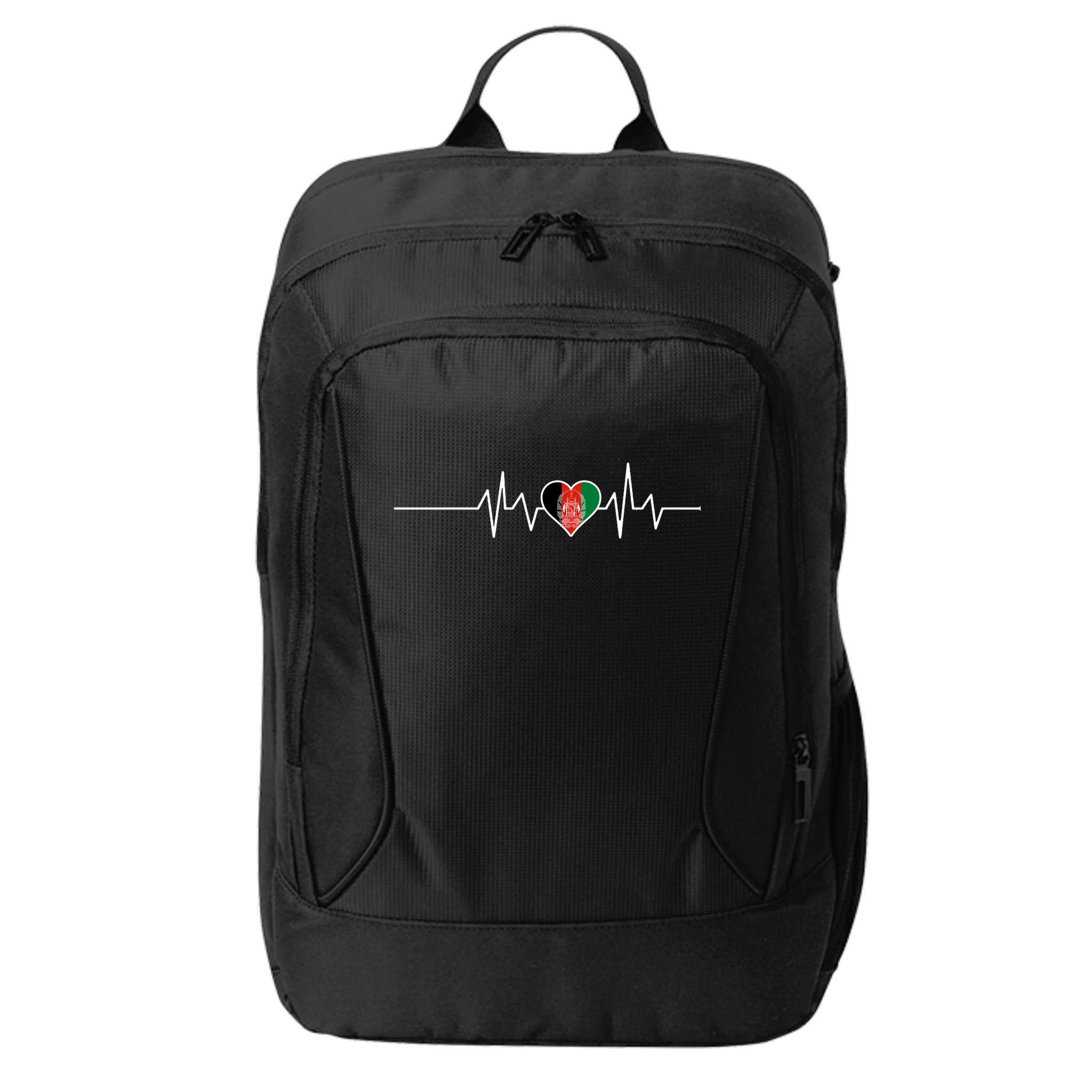 Afghanistan Heart Pulse Flag City Backpack