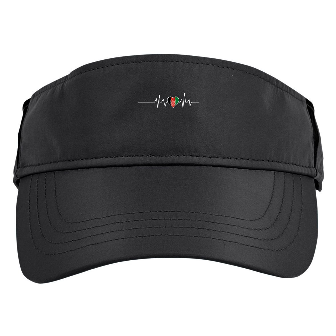 Afghanistan Heart Pulse Flag Adult Drive Performance Visor