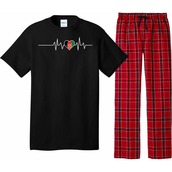 Afghanistan Heart Pulse Flag Pajama Set