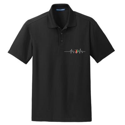 Afghanistan Heart Pulse Flag Dry Zone Grid Polo