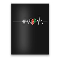 Afghanistan Heart Pulse Flag Poster