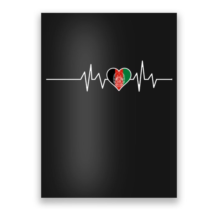 Afghanistan Heart Pulse Flag Poster