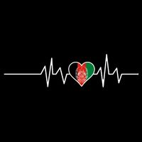 Afghanistan Heart Pulse Flag Poster