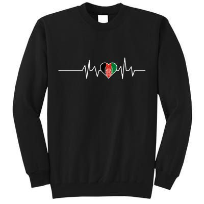 Afghanistan Heart Pulse Flag Tall Sweatshirt