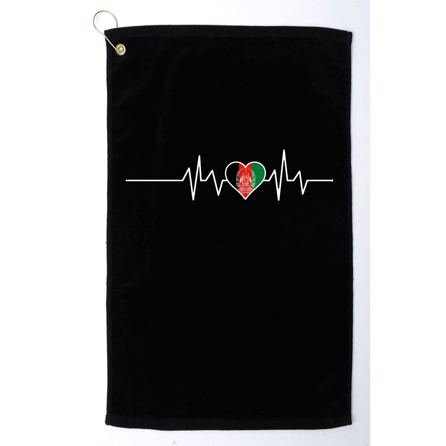 Afghanistan Heart Pulse Flag Golf Towel