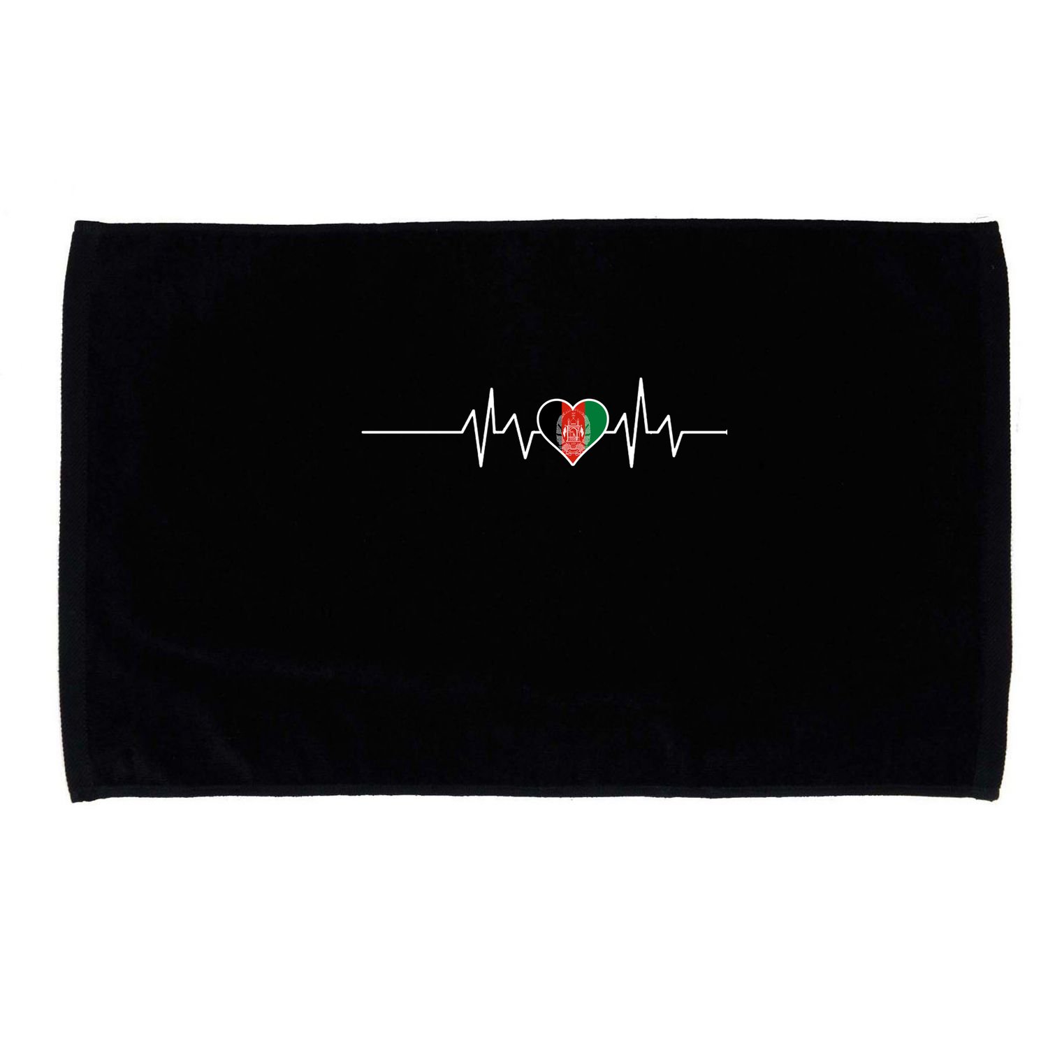 Afghanistan Heart Pulse Flag Microfiber Hand Towel