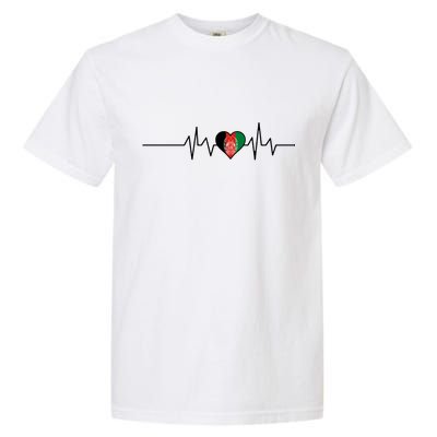 Afghanistan Heart Pulse Flag Garment-Dyed Heavyweight T-Shirt