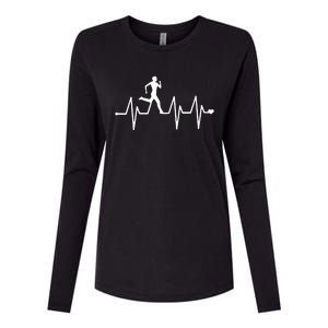 Athletics Heartbeat Pulse Funny Running Womens Cotton Relaxed Long Sleeve T-Shirt