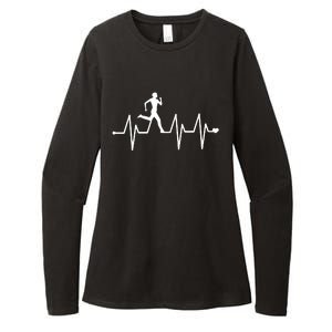 Athletics Heartbeat Pulse Funny Running Womens CVC Long Sleeve Shirt