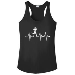 Athletics Heartbeat Pulse Funny Running Ladies PosiCharge Competitor Racerback Tank