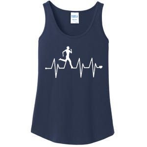 Athletics Heartbeat Pulse Funny Running Ladies Essential Tank