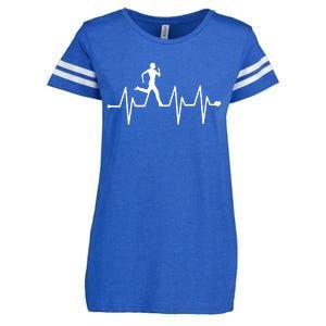 Athletics Heartbeat Pulse Funny Running Enza Ladies Jersey Football T-Shirt