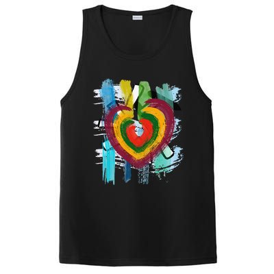 Abstract Heart Painterly Valentine Abstract Art PosiCharge Competitor Tank