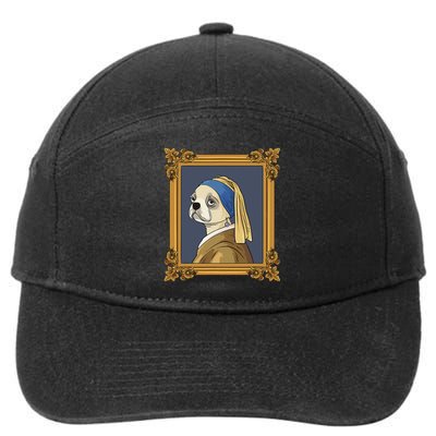 Art History Pug Fine Arts Vermeer Design for Art Lover 7-Panel Snapback Hat