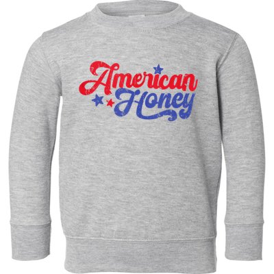 American Honey Patriot Western 4th Of July Independence Toddler Sweatshirt