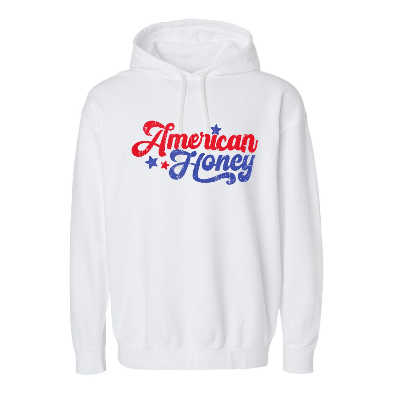 American Honey Patriot Western 4th Of July Independence Garment-Dyed Fleece Hoodie