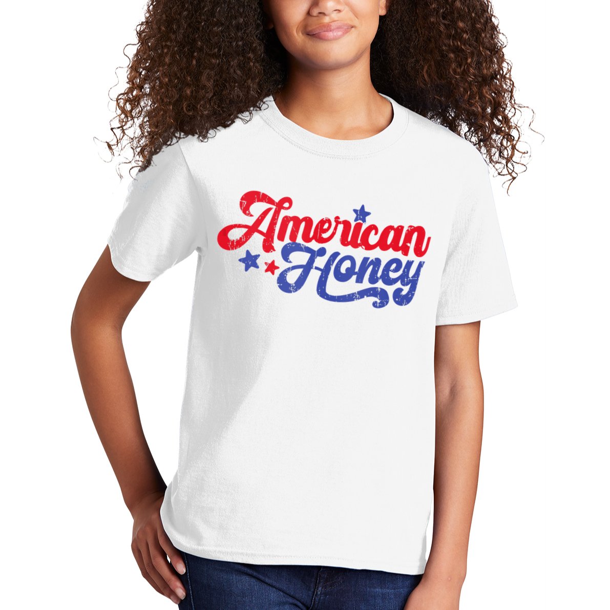 American Honey Patriot Western 4th Of July Independence Kids T-Shirt