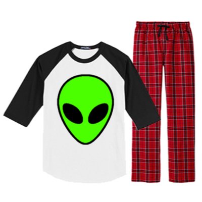 Alien Head Pocket Patch Area 51 Cool Gift Raglan Sleeve Pajama Set