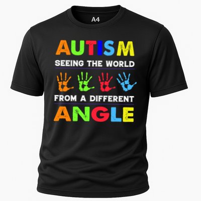Autism Hand Prints Seeing The World From A Different Angle Performance Shirt