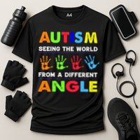 Autism Hand Prints Seeing The World From A Different Angle Performance Shirt