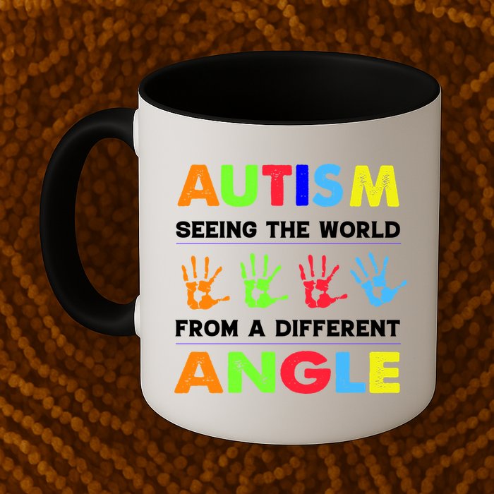 Autism Hand Prints Seeing The World From A Different Angle Mug