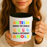 Autism Hand Prints Seeing The World From A Different Angle Mug