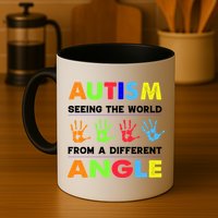 Autism Hand Prints Seeing The World From A Different Angle Mug