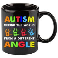 Autism Hand Prints Seeing The World From A Different Angle 11oz C Handle Ceramic Mug