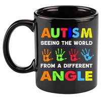 Autism Hand Prints Seeing The World From A Different Angle 11oz C Handle Ceramic Mug