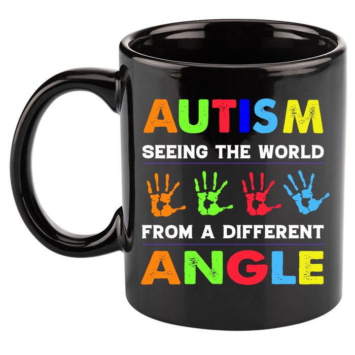 Autism Hand Prints Seeing The World From A Different Angle 11oz C Handle Ceramic Mug
