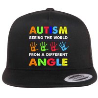 Autism Hand Prints Seeing The World From A Different Angle Flatbill Hat
