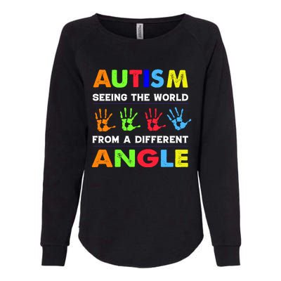 Autism Hand Prints Seeing The World From A Different Angle Womens California Wash Sweatshirt