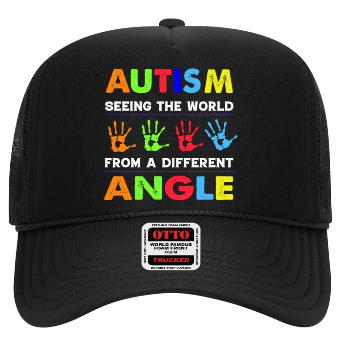 Autism Hand Prints Seeing The World From A Different Angle Trucker Hat