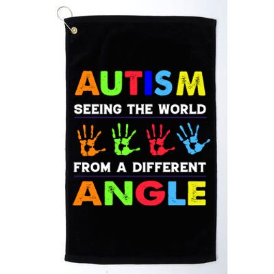 Autism Hand Prints Seeing The World From A Different Angle Platinum Collection Golf Towel