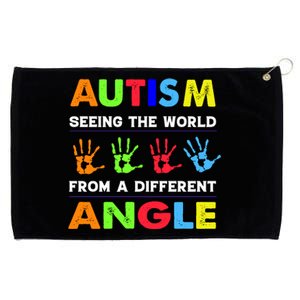 Autism Hand Prints Seeing The World From A Different Angle Grommeted Golf Towel