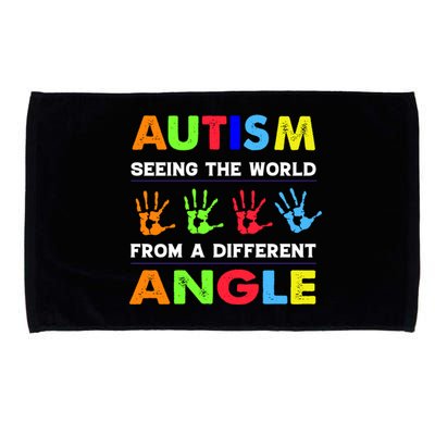 Autism Hand Prints Seeing The World From A Different Angle Microfiber Hand Towel