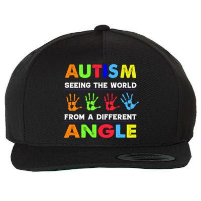 Autism Hand Prints Seeing The World From A Different Angle Wool Snapback Cap