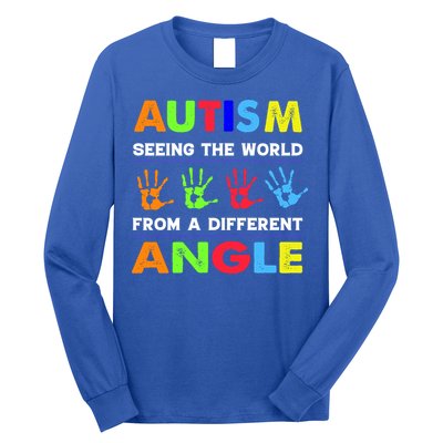 Autism Hand Prints Seeing The World From A Different Angle Long Sleeve Shirt