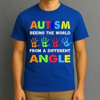 Autism Hand Prints Seeing The World From A Different Angle T-Shirt
