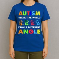 Autism Hand Prints Seeing The World From A Different Angle T-Shirt