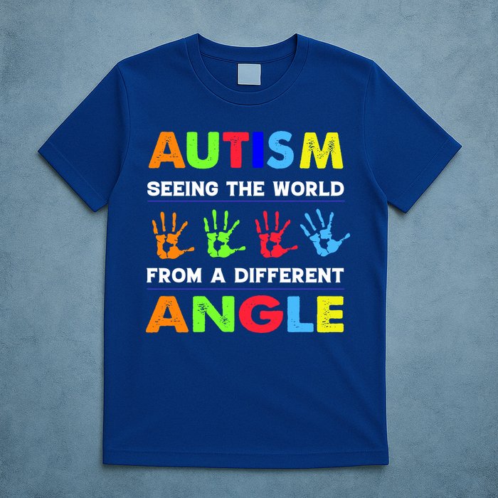 Autism Hand Prints Seeing The World From A Different Angle T-Shirt