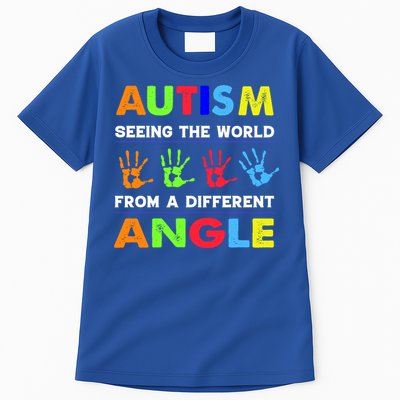 Autism Hand Prints Seeing The World From A Different Angle Tall T-Shirt
