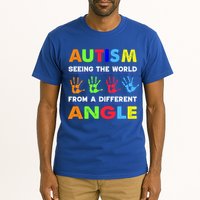 Autism Hand Prints Seeing The World From A Different Angle Tall T-Shirt