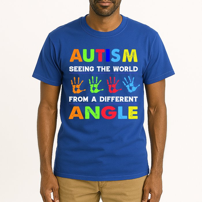 Autism Hand Prints Seeing The World From A Different Angle Tall T-Shirt