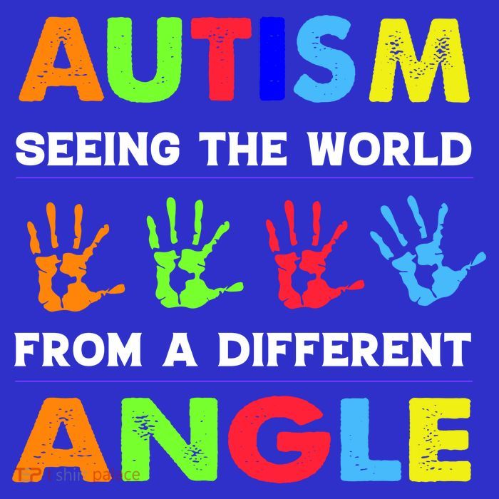 Autism Hand Prints Seeing The World From A Different Angle Tall T-Shirt