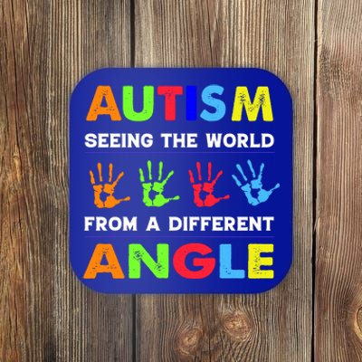 Autism Hand Prints Seeing The World From A Different Angle Coaster