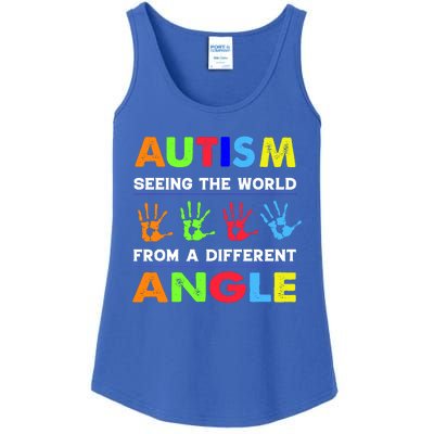 Autism Hand Prints Seeing The World From A Different Angle Ladies Essential Tank